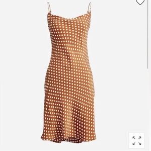 J. Crew Brown Polka Dot Slip Dress
